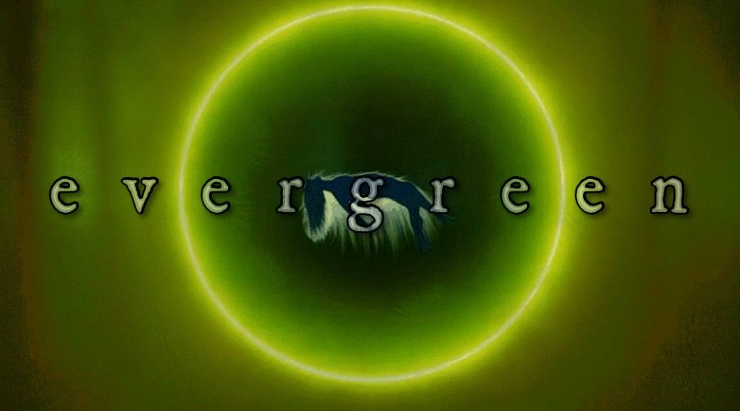 Official cover art for “Evergreen,” the Deep Dream State Season 4 finale. A luminous green ring surrounds a dark center on a textured green field, with EVERGREEN spread across the image.